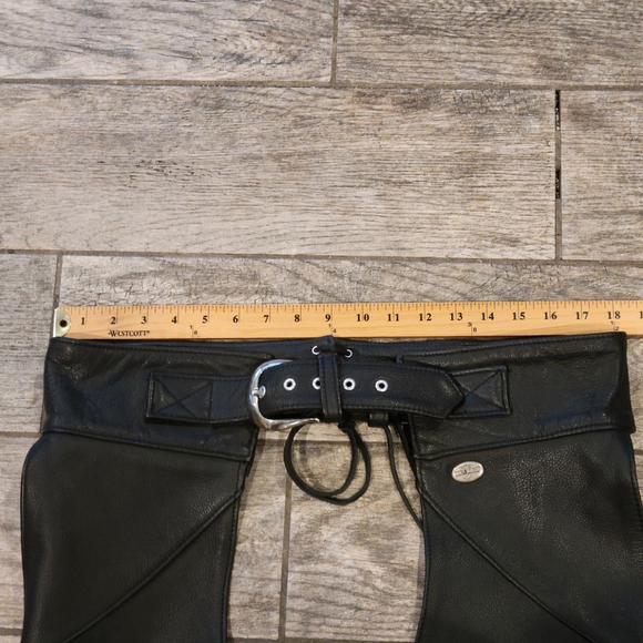 Vtg Harley-Davidson Men’s Leather Motorcycle Chaps 98480-97VM Made in USA L - Picture 12 of 13